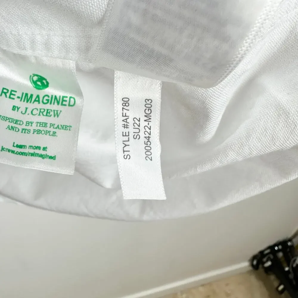 J.Crew Untucked Fit Slim Flex Oxford Shirt Cotton Mens Preppy White Classic XXL - Picture 9 of 12